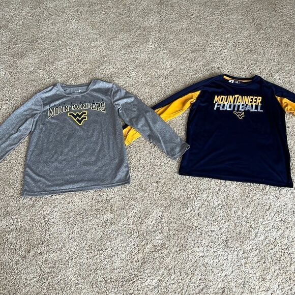 2 West Virginia Mountaineers Shirts boys size 10/12 - Picture 1 of 5